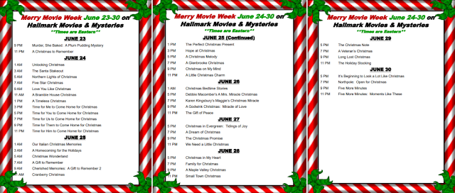 Hallmark's Merry Movie Week 2023 Printable Schedule