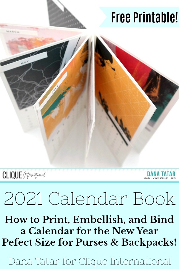 DIY Calendar Book Made with a Desktop Calendar and the Paper Inky Metropolis Paper Collection