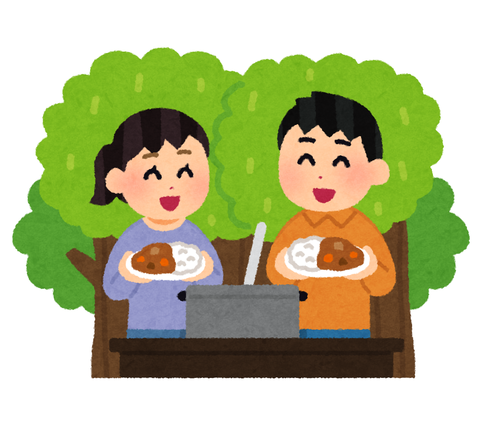 外でカレーを作る人達のイラスト かわいいフリー素材集 いらすとや