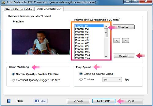 Screenshot step 4 free video to GIF Converter