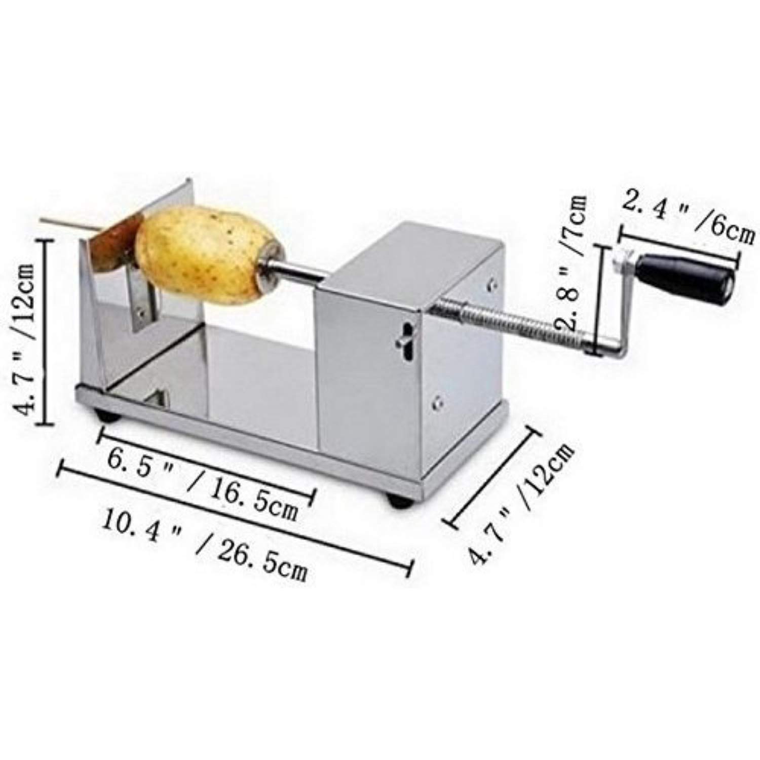 Stainless Steel, Iron Potato Spiral Cutter Machine Twister Curly French Fry  Tornado Slicer, Metallic Potato Spiral