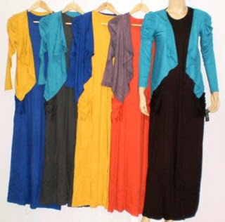  Gamis  Cardigan  Lengan Panjang  Murah Baju muslim murah 