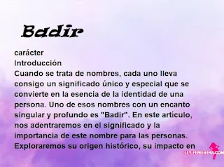 significado del nombre Badir