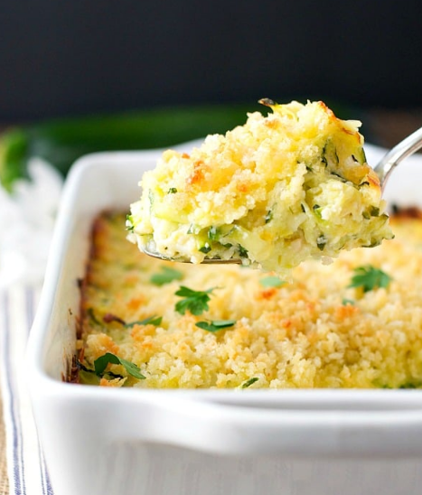 GARLIC PARMESAN ZUCCHINI CASSEROLE