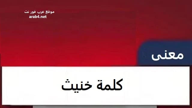 معنى كلمة خنيث