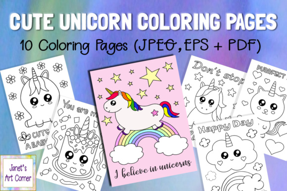 Cute Unicorn Coloring Pages