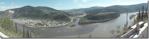 20100527-94 Panorama Dawson City, Klondike River entering Yukon River