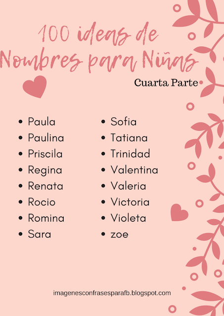 100 Ideas de Nombres para Niñas 