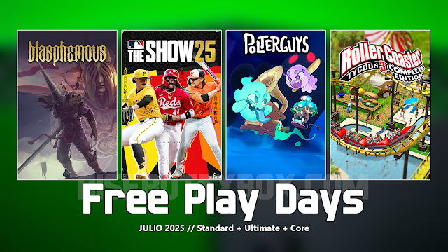 Juega gratis a Blasphemous, MLB The Show 25, Polterguys y RollerCoaster Tycoon 3, del 10 al 13 de julio en Xbox