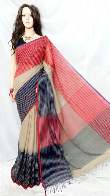 Khadi by khadi Self Design Handloom Saree 