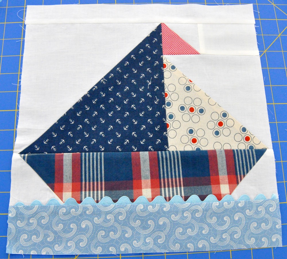 baby burrito quilts: the first block for the sailboat quilt...