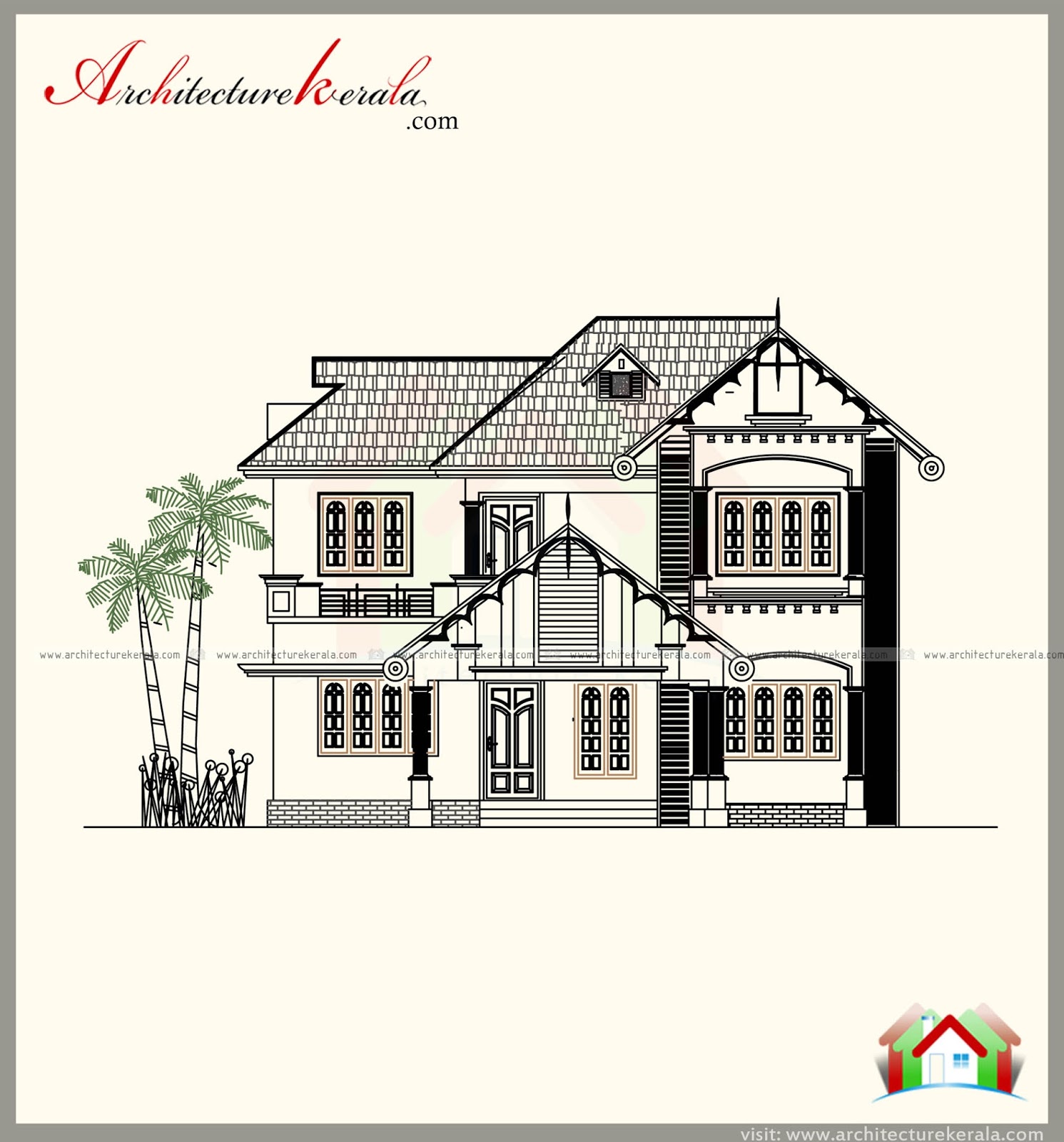 KERALA STYLE HOUSE  PLAN  AND ELEVATION  ARCHITECTURE KERALA