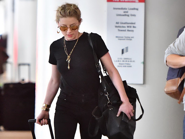 Amber Heard at LAX International Airport in LA