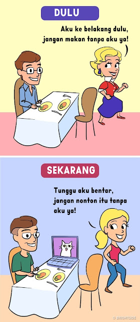 11 Meme Ilustrasi 'Dulu VS Sekarang' Ini Buktikan Gaya Hidup Berubah Drastis