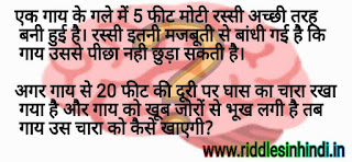 गाय के गले मे रस्सी - Dimagi Paheli Image With Answer