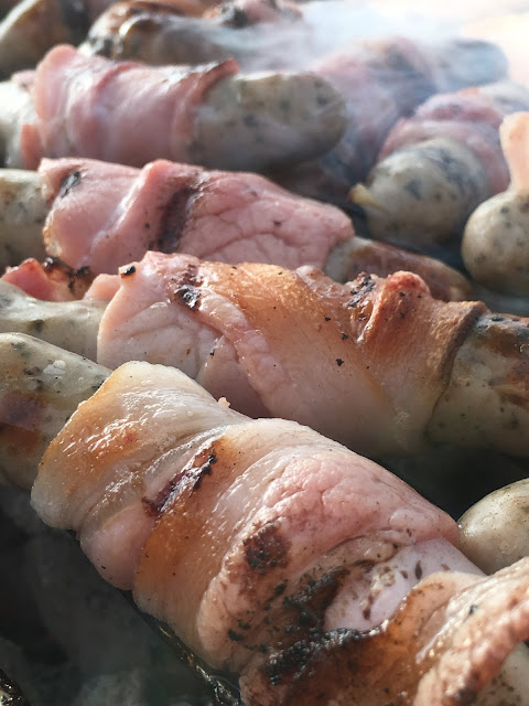 barbecued bacon wrapped sausages #foodblogger