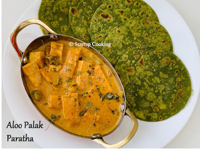 spinach potato paratha