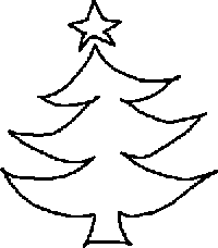 coloring page of Christmas(Xmas) tree for kids to apply color free download Christmas clip arts and Santa Claus images