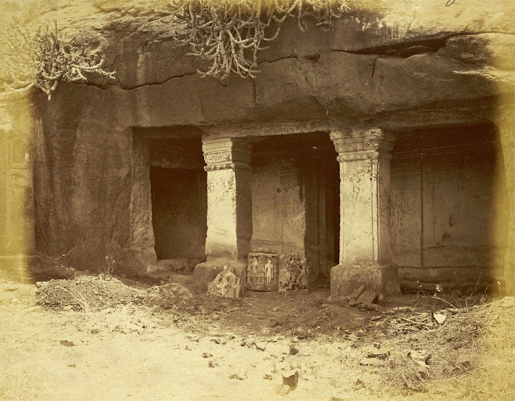 Entrance to the Nagarjuna Kotri, Jain Rock-Cut Temple at Patan, Khandesh District - c1885