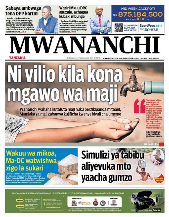 Haya Hapa Magazeti ya Leo Tarehe 22 February 2024