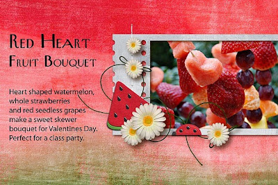 Red Heart Fruit Bouquet for Valentine