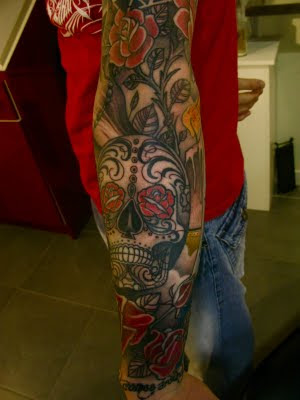 mexican style sleeve tattoo