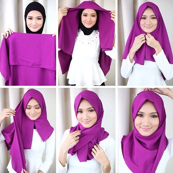 cara memakai hijab modern simple segi empat
