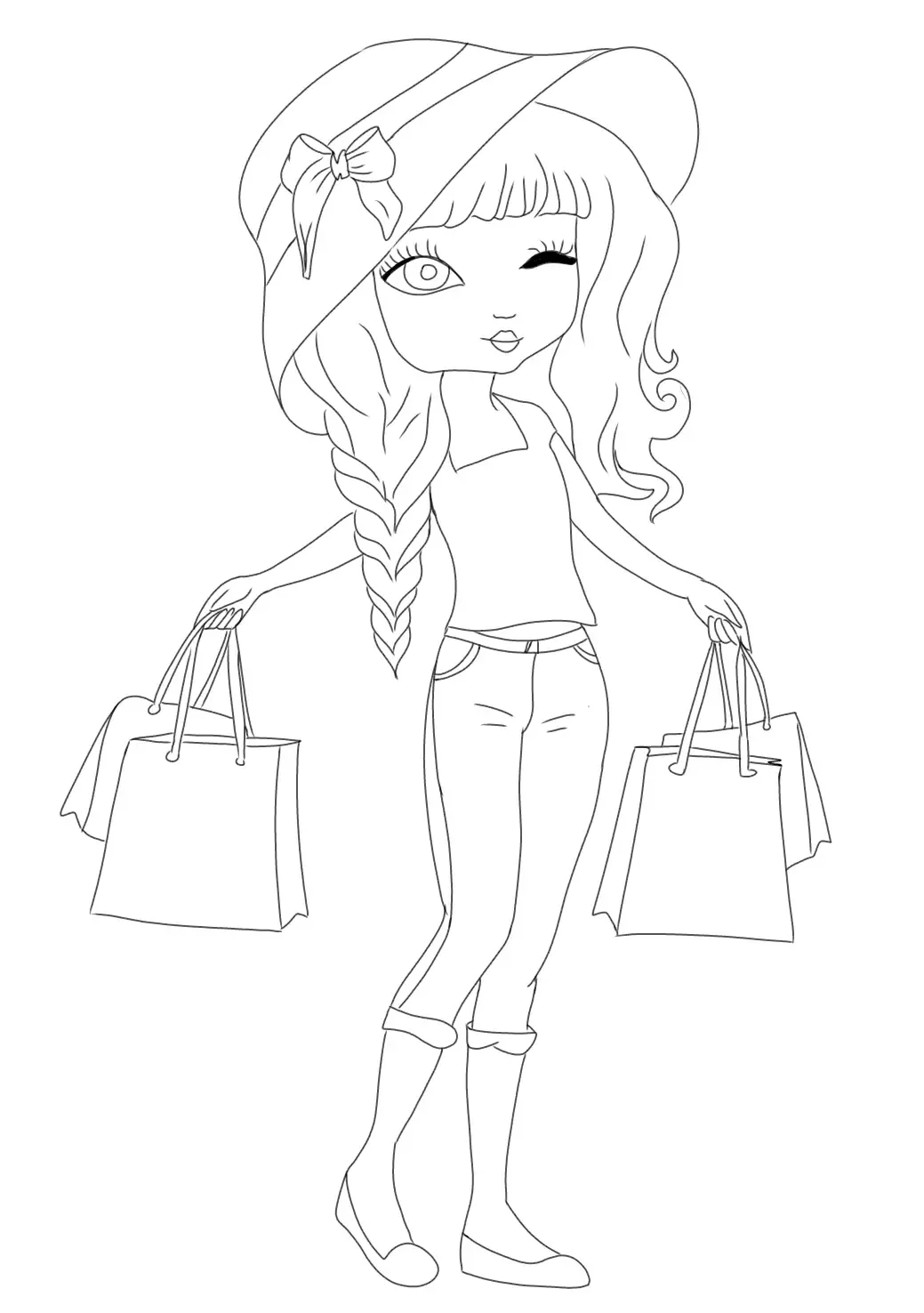 Shopping Girl Coloring Pages