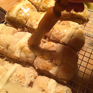 Glazing Hot Cross Buns