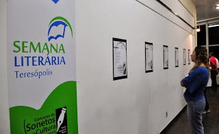 Os sonetos finalistas estão expostos no hall da Casa de Cultura