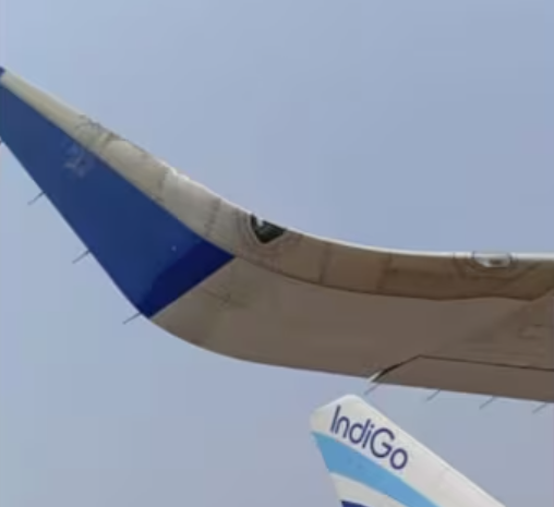  An IndiGo aircraft flies above Investigation requested during taxiing of an Air India Express aircraft