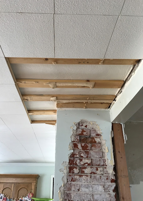 Farmhouse Ceiling - removing ceiling tiles