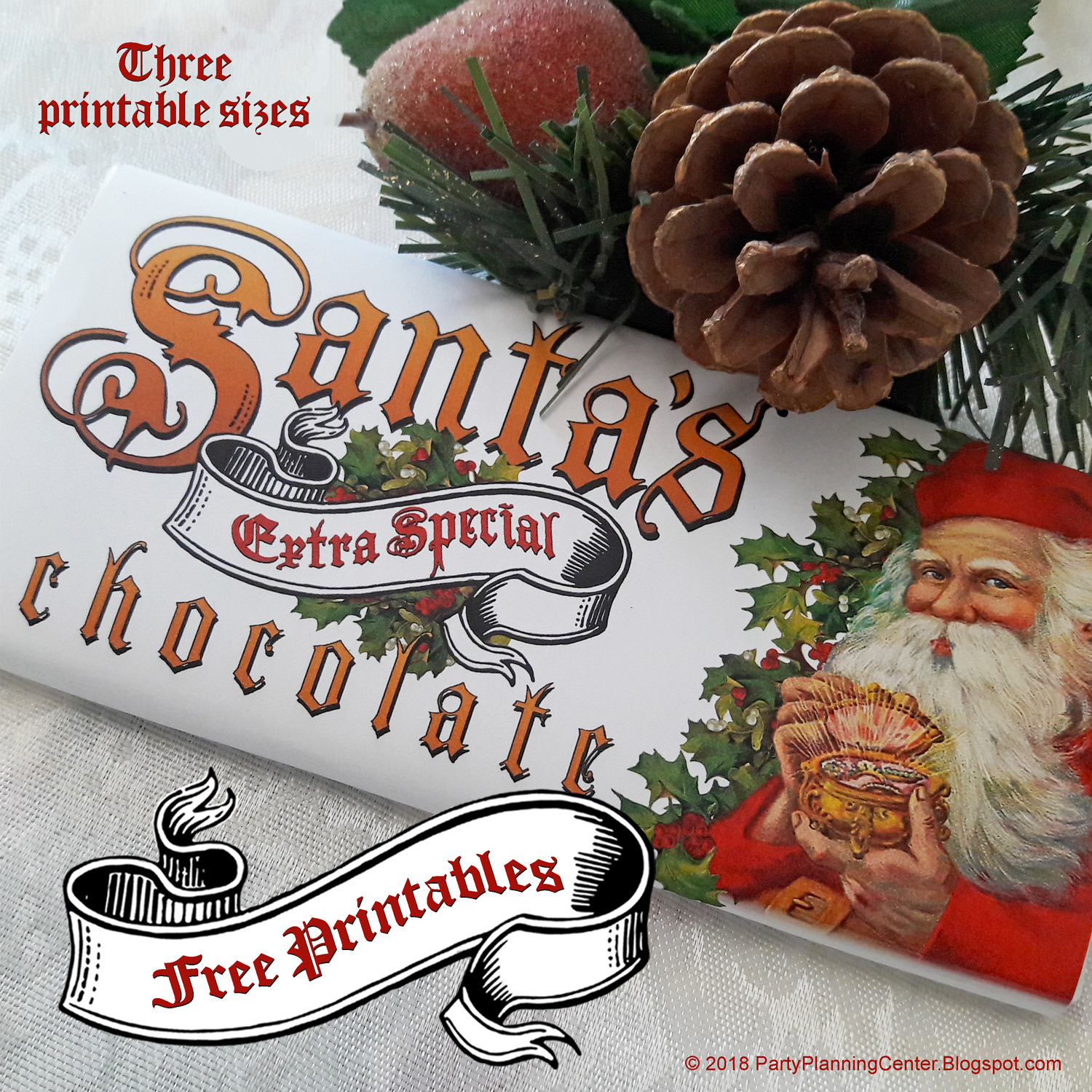 FREE Santa Claus Christmas Candy Bar Wrappers | Party Planning