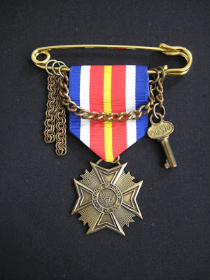 The Veteran Veteran of Foreign Wars medal customised with brass chains