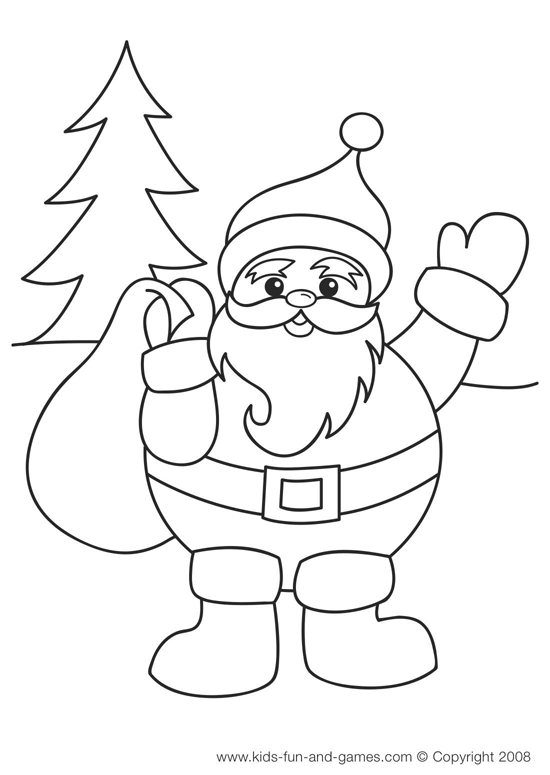 Printable Coloring Santa Christmas 1