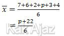 Rata-rata dari 7, 6, 2, p, 3, 4, UN 2019 no. 31