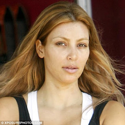 kim kardashian no makeup blonde. kim kardashian no makeup photo