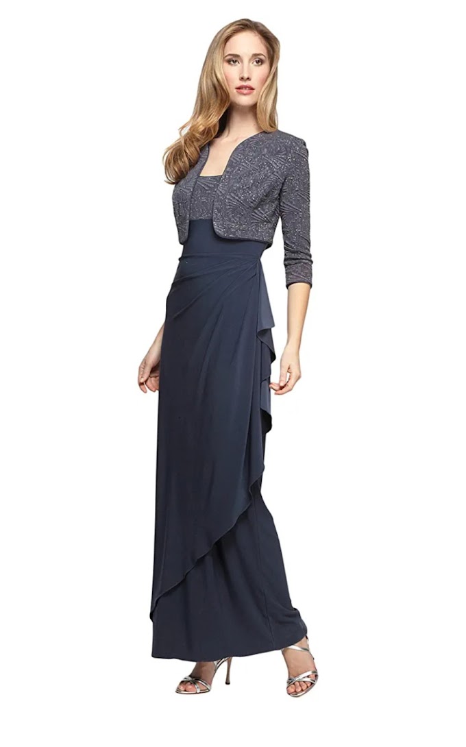 Alex Evenings Women's Empire Waist Bolero Jacket Dress (Petite and Regular Sizes)
