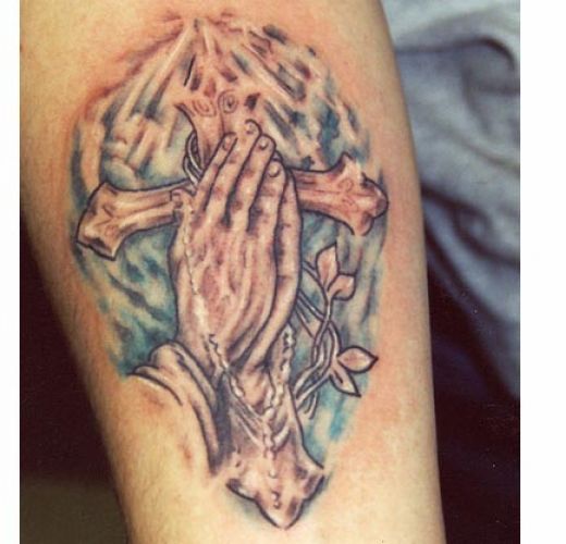 jesus on cross tattoo. tattoos of jesus hands.