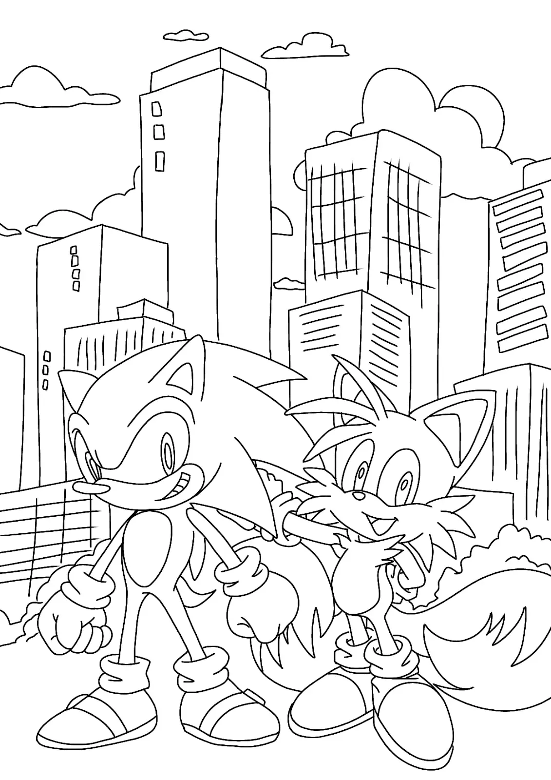 Sonic and Tails coloring pages
