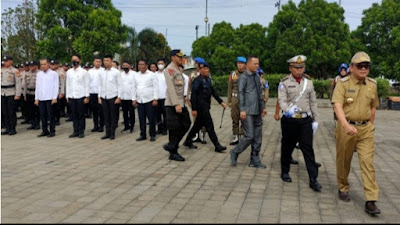 Kapolres Empat Lawang Hadiri Giat Apel Pasukan Pengamanan Pilkades Serentak 2022