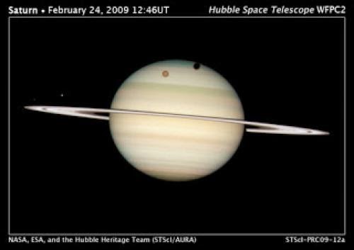 Quadruple Saturn Moon Transit Snapped By Hubble