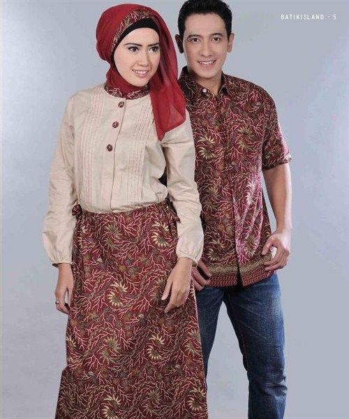 Trend model baju muslim batik sarimbit couple keluarga terbaru 2017/2018