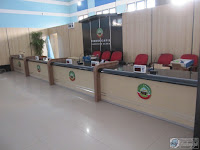 Front Desk Kantor Bahan Multiplek HPL - Furniture Semarang