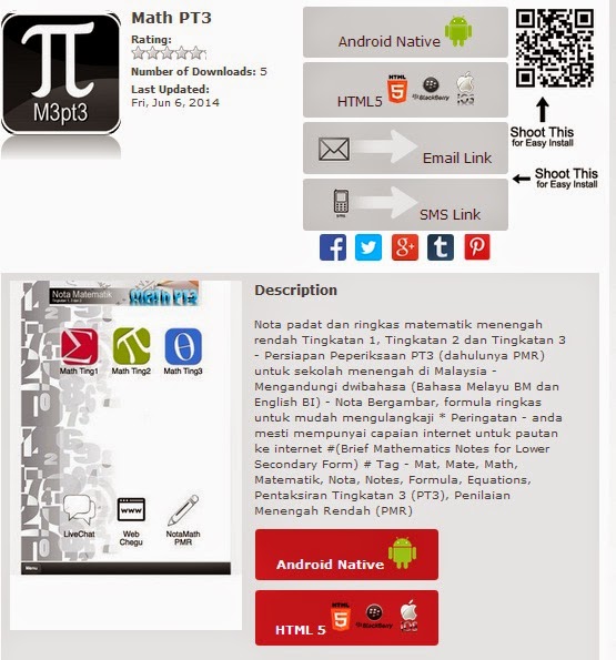 Nota Matematik - Apps Android  ! Chegu Zam