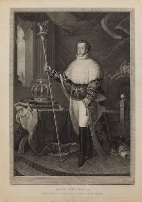 Dom Pedro I, Imperador e Defensor Perpétuo do Brasil, gravura de Henrique José da Silva (1831). Exemplar da Pinacoteca do Estado de São Paulo (imagem disponível na Brasiliana Iconográfica).