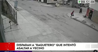 Policía disparó a raquetero que intentó asaltar a vecino