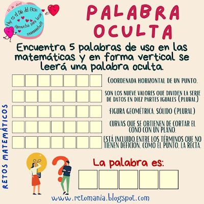 Desafío matemático, Reto matemático, Problema matemático,  Día del Beso, Día mundial del Beso, Día Internacional del Beso, Acertijos, Acertijos matemáticos, Acertijos con solución, Juego de letras, Juego de palabras, Palabra oculta, Palabra escondida