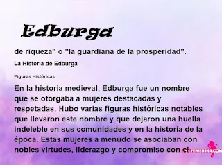 significado del nombre Edburga