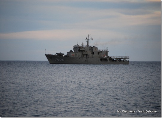 MX Navy anchored next to us - Punta Belcher Mag Bay